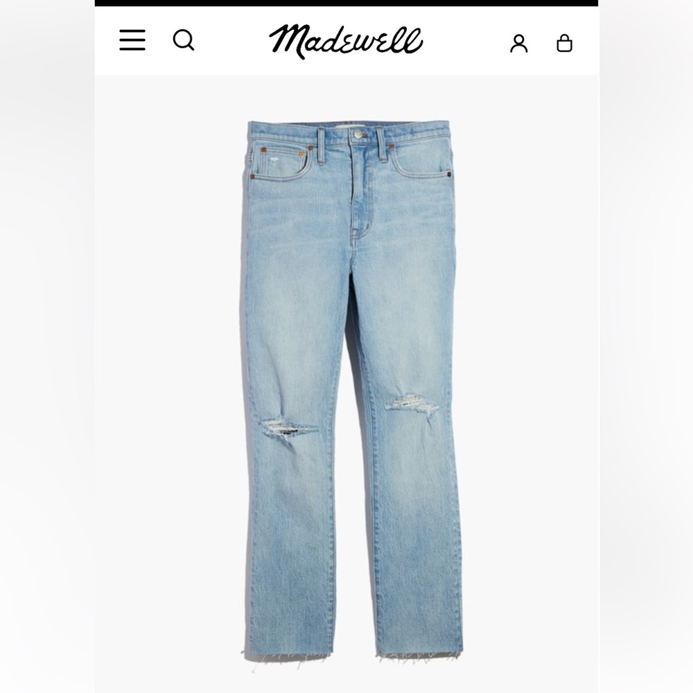 Madewell petite high-rise slim boyjean in prentice wash: ripped edition